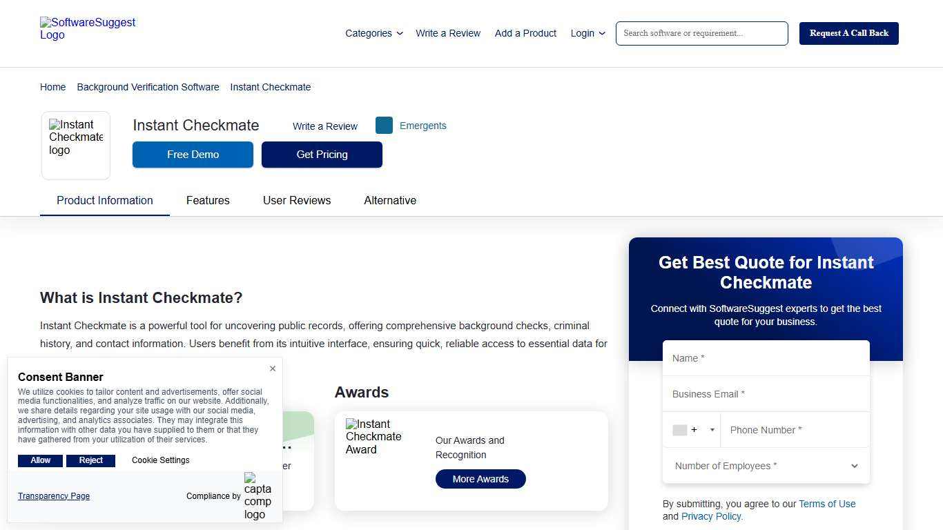 Instant Checkmate - Pricing, Features, and Details in 2026